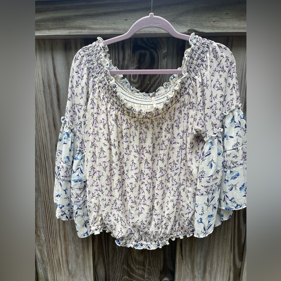 Free People, off the shoulder flowy top. - Picture 3 of 6